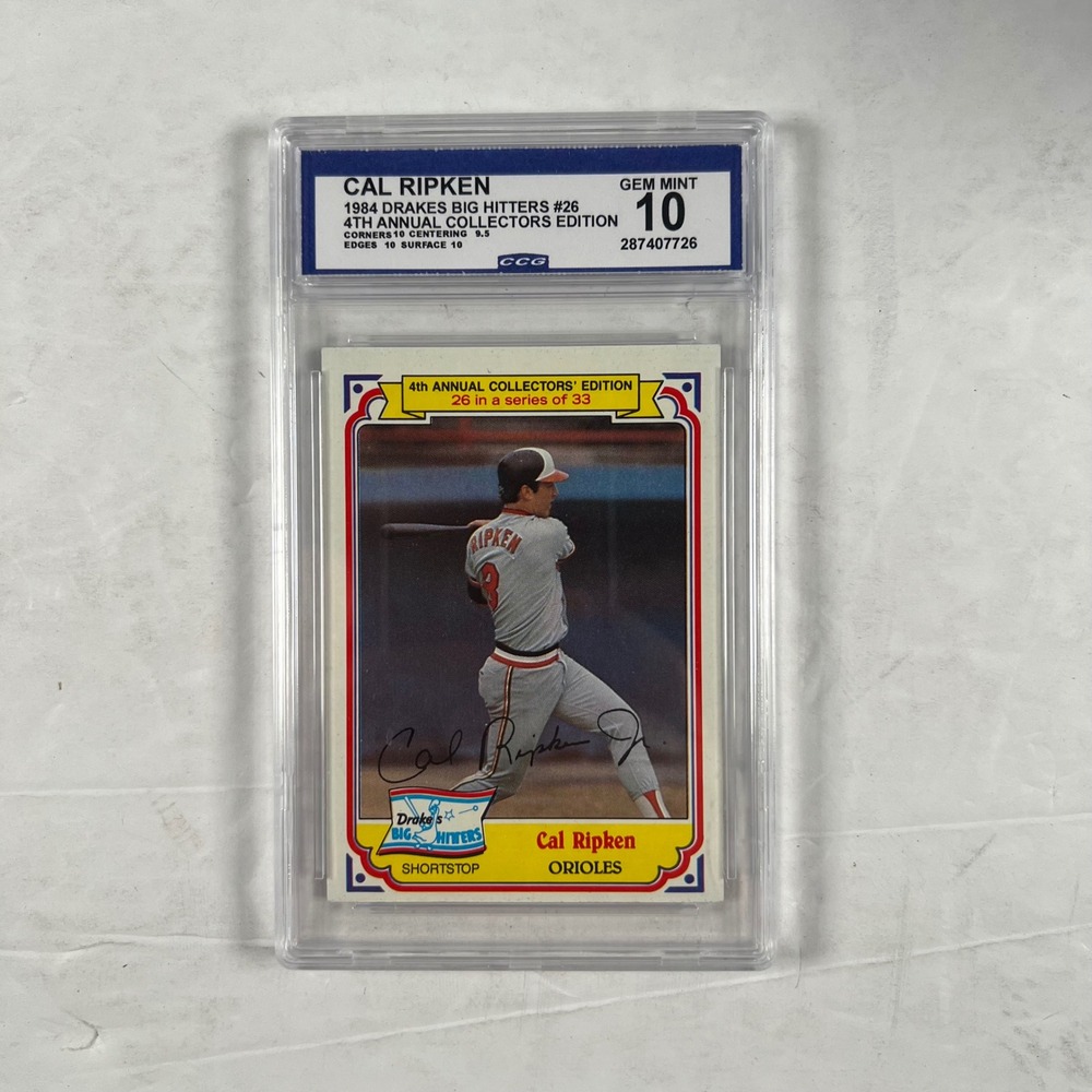 1984 Drakes Big Hitters Cal Ripken Jr #26 CCG 10 GEM MINT Baltimore Orioles Card
